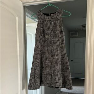 Banana Republic Black and White Tweed Fit-and-Flare Mini Dress
